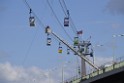 Koelner Seilbahn Gondel blieb haengen Koeln Linksrheinisch P317